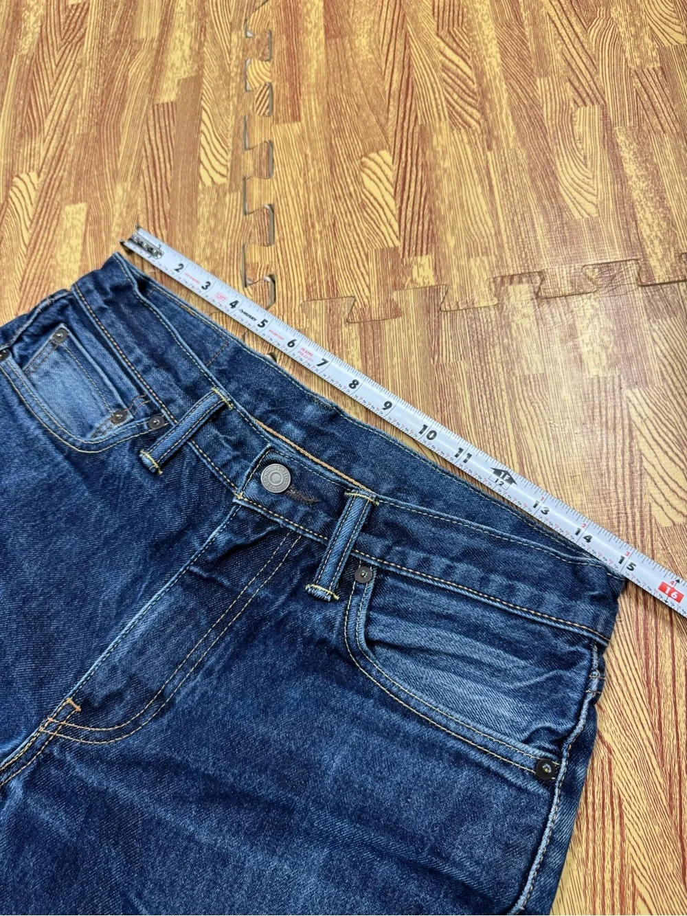 Levis 511 Jeans Mens 30x30 Blue Slim Fit Red Line Selvedge Denim Cotton Whisker
